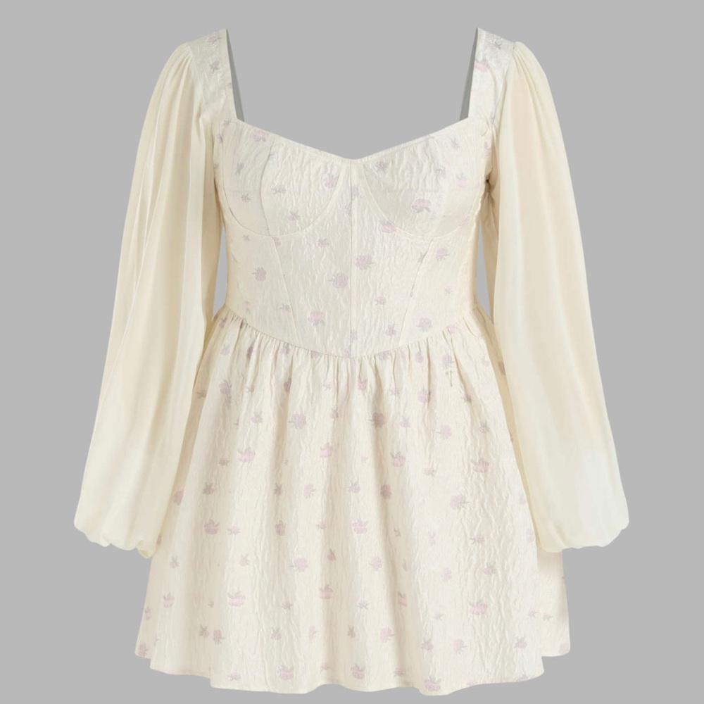 CIDER- Floral Puff Sleeve Mini Dress